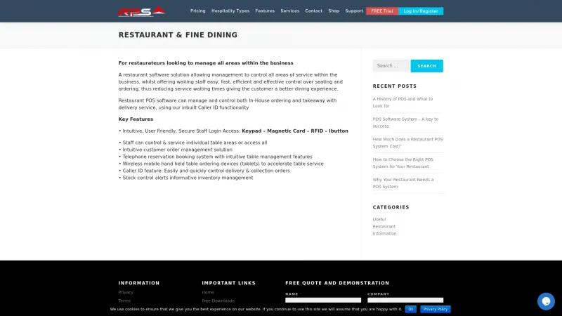 Homepage of RPS Point of Sale