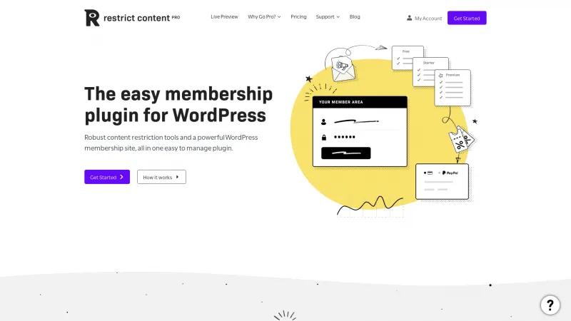 Homepage of Restrict Content Pro
