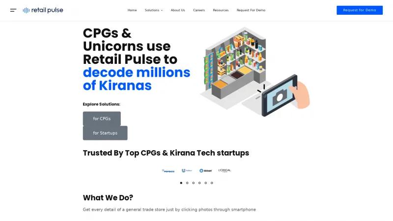 Homepage of Retail Pulse