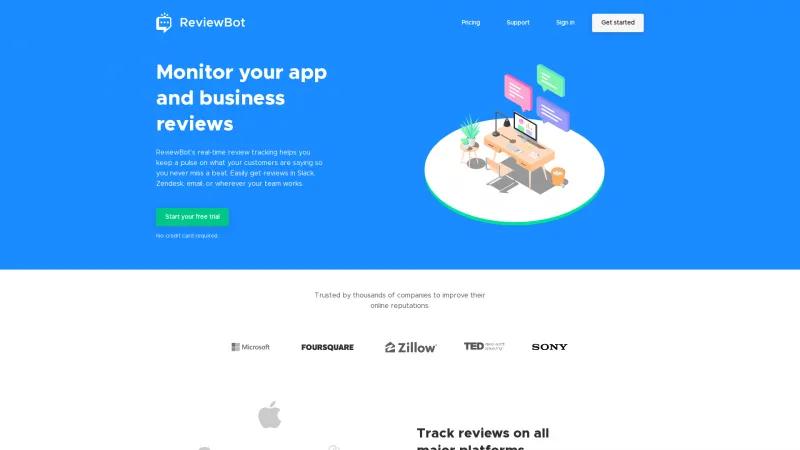 Homepage of ReviewBot