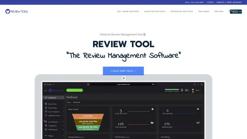 Homepage of Review Tool