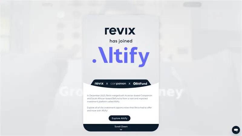 Homepage of Revix