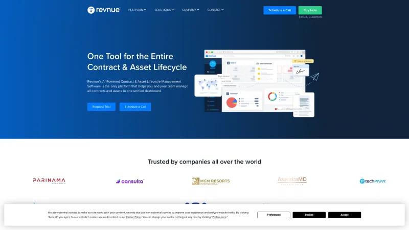 Homepage of Revnue