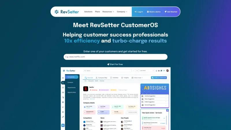 Homepage of RevSetter