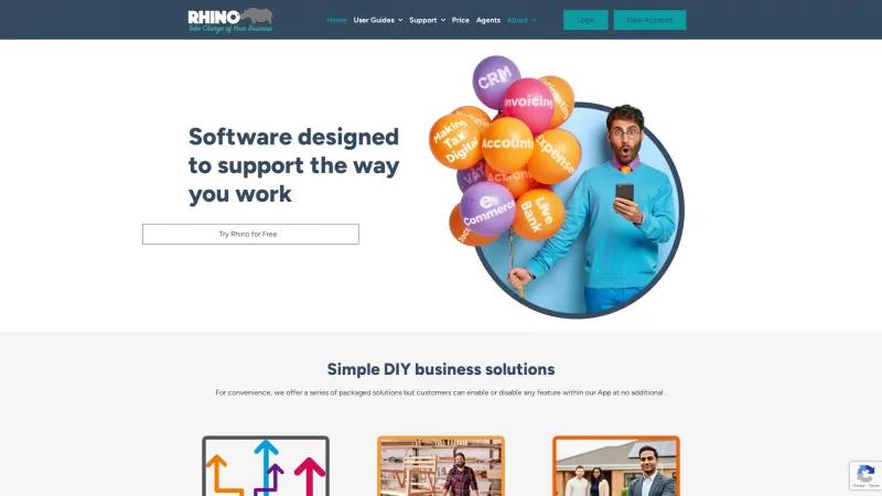 Homepage of Rhino Making Tax Digital