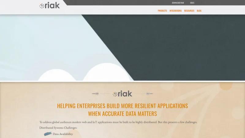 Homepage of Riak KV