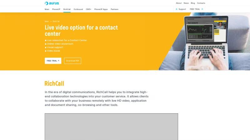 Homepage of RichCall