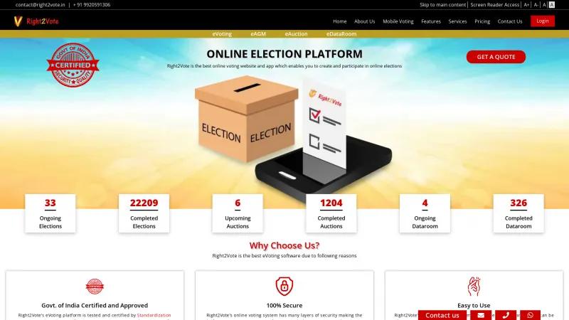 Homepage of Right2Vote