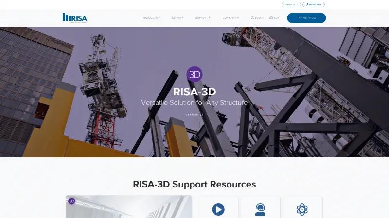 Homepage of RISA-3D