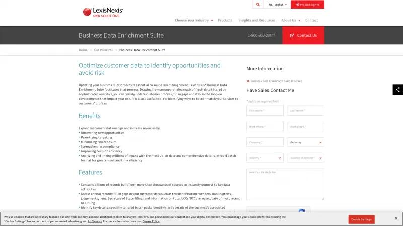 Homepage of LexisNexis-Business-Data-Enrichment