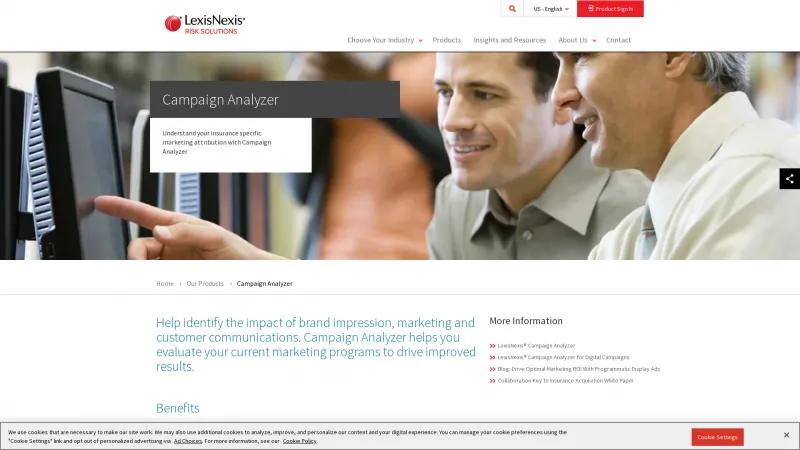 Homepage of LexisNexis Campaign Analyzer