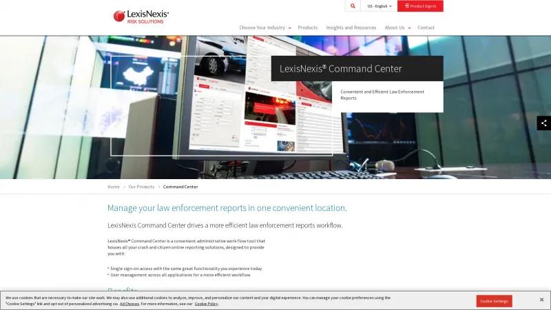 Homepage of LexisNexis Command Center