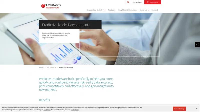 Homepage of LexisNexis Predictive Modeling