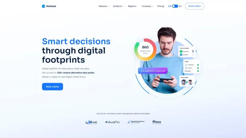 Revolutionizing Credit Scoring with Alternative Data: Discover RiskSeal's Innovative Digital Solutions Homepage of RiskSeal