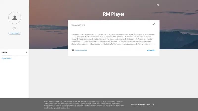 Homepage of RM Player