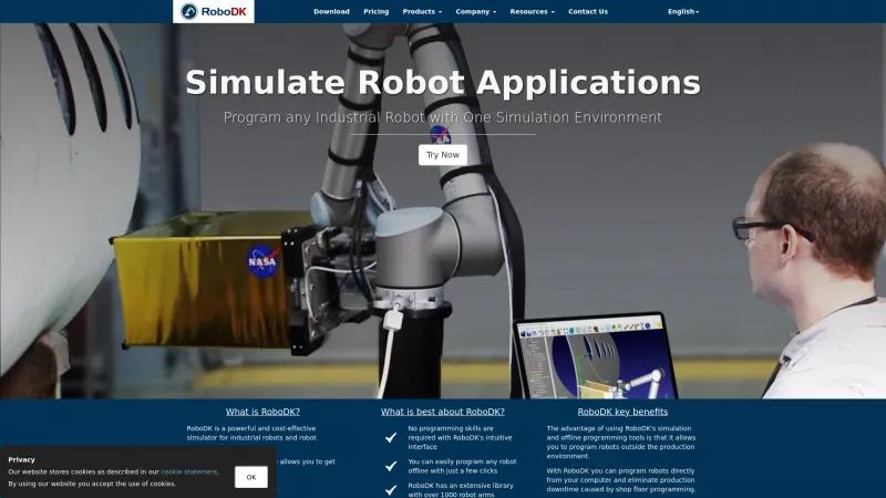 Homepage of RoboDK