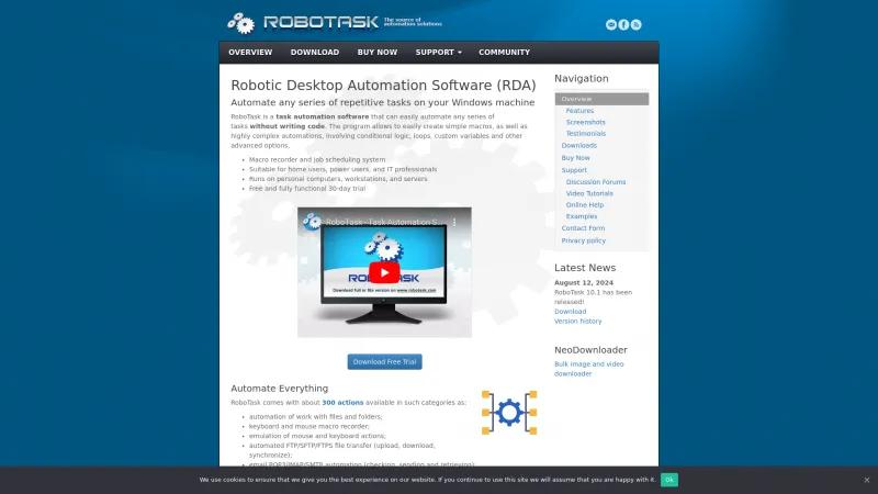 Homepage of RoboTask