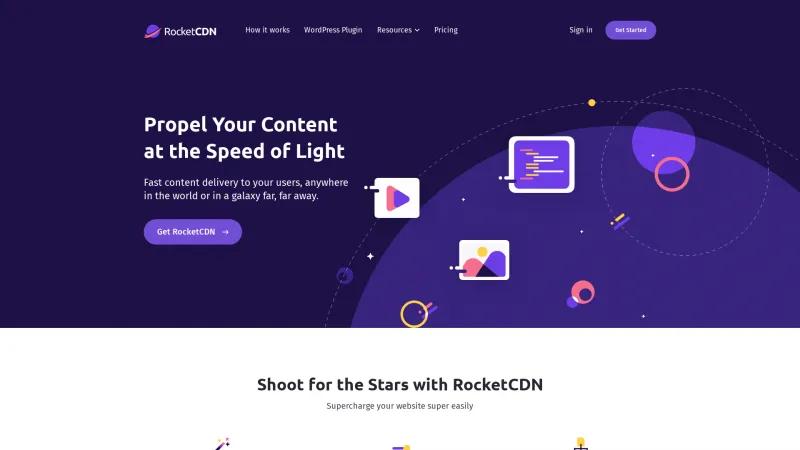 Homepage of RocketCDN