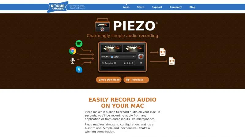 Homepage of Piezo