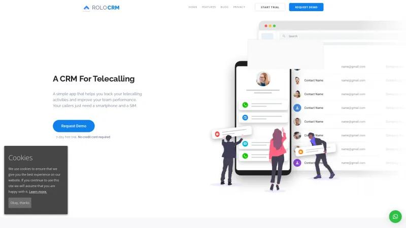 Homepage of RoloCRM