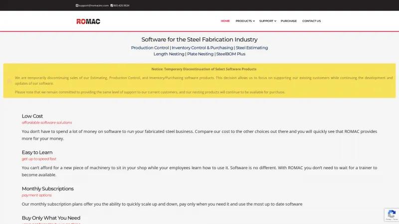 Homepage of ROMAC