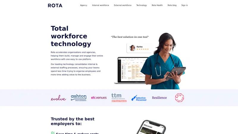 Homepage of Rota