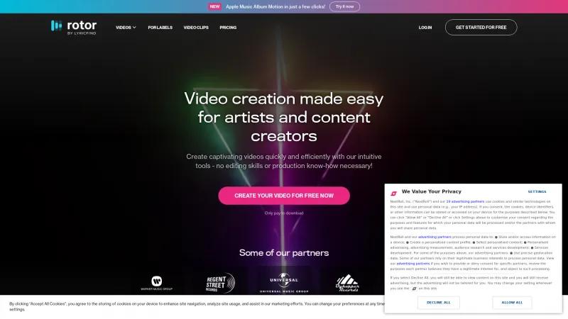 Homepage of Rotor Videos