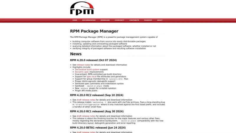 Homepage of RPM Package Manager