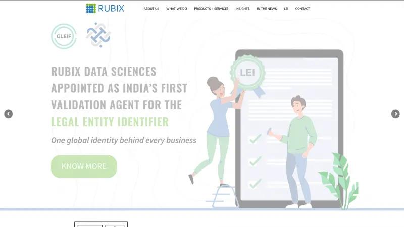 Homepage of Rubix