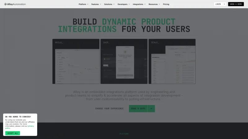 Homepage of Alloy Automation