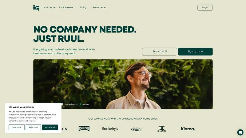 Homepage of Ruul