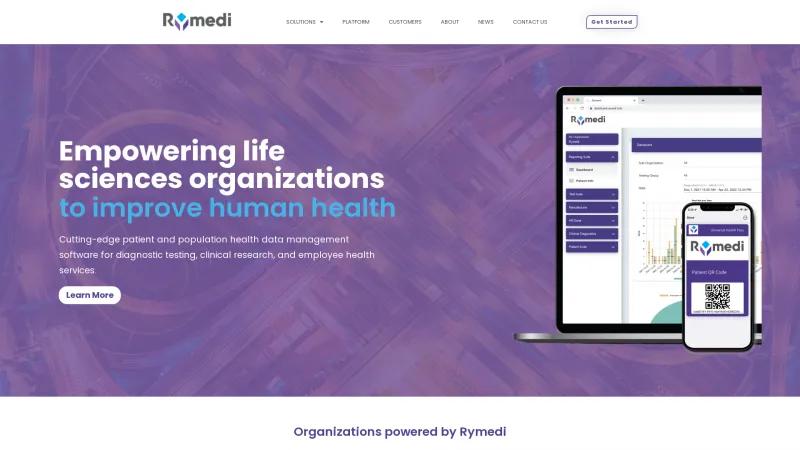 Homepage of Rymedi