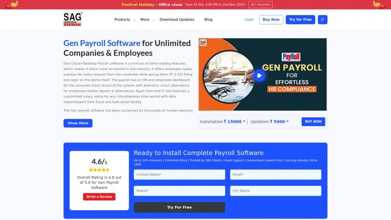 Homepage of Gen Payroll