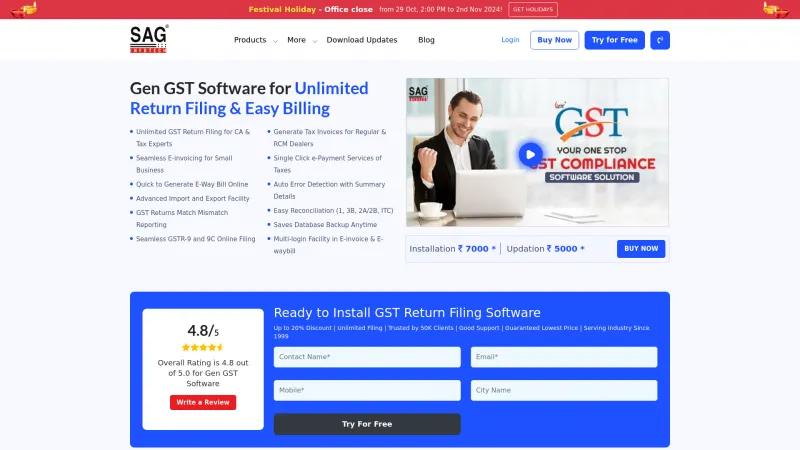 Homepage of Gen GST Software