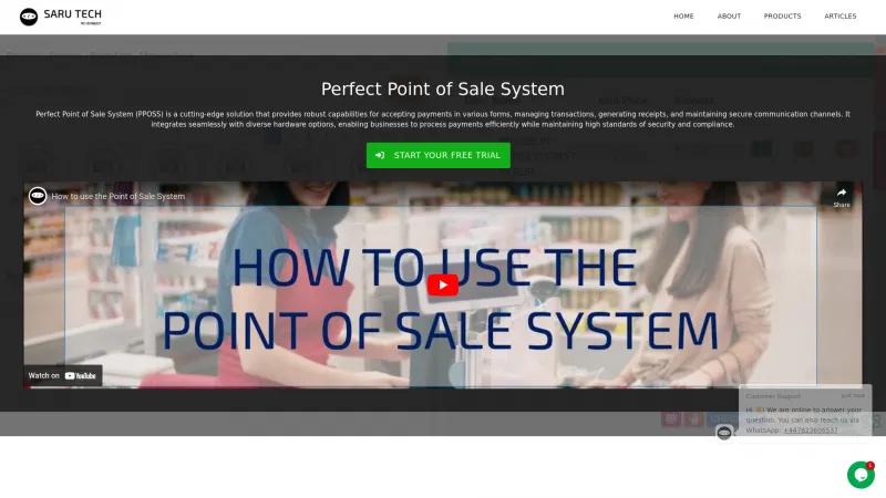 Homepage of Perfect Point of Sale System