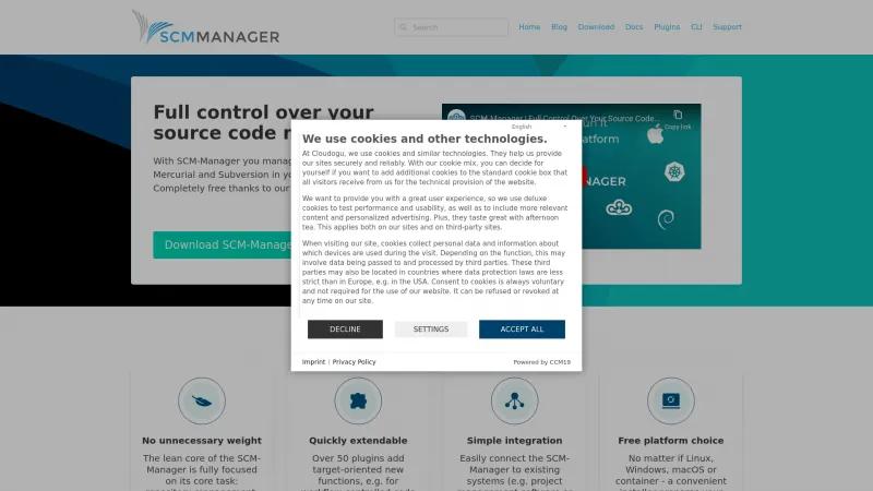 Homepage of SCM-Manager