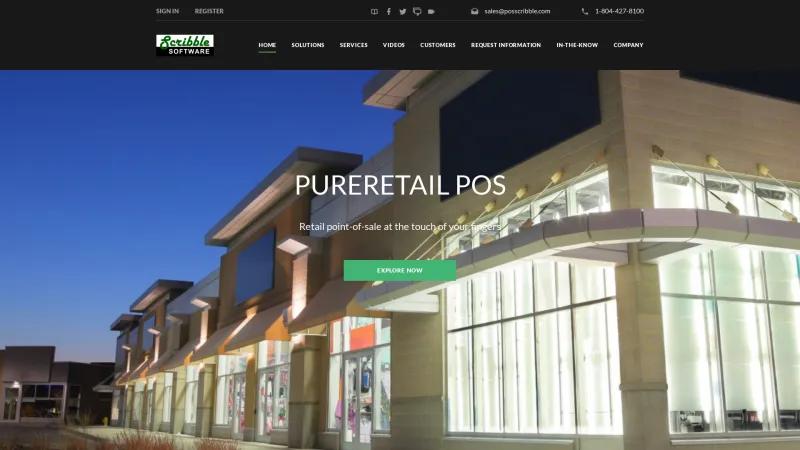 Homepage of PureRetail POS