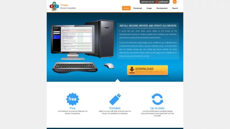 Homepage of Snappy Driver Installer