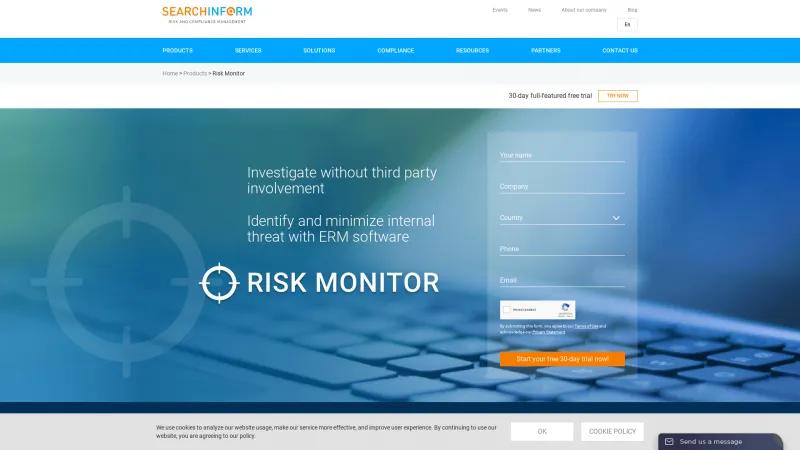 Homepage of Risk Monitor