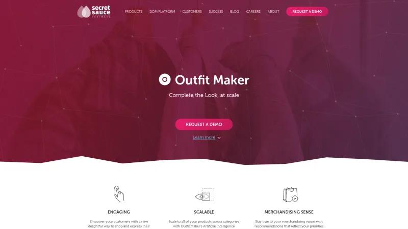 Homepage of Outfit Maker