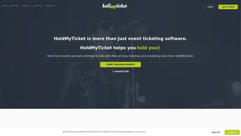 Homepage of HoldMyTicket