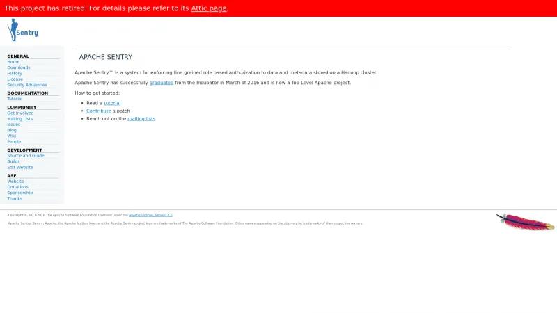 Homepage of Apache Sentry