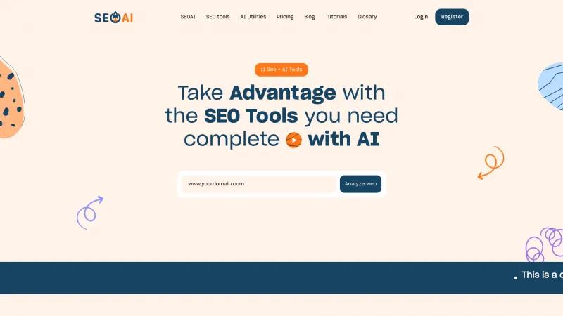 Homepage of SEO AI