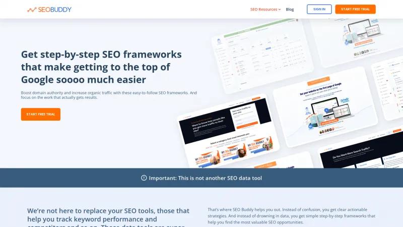 Homepage of SEO Buddy