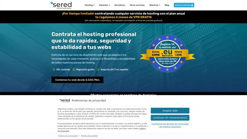 Homepage of SERED