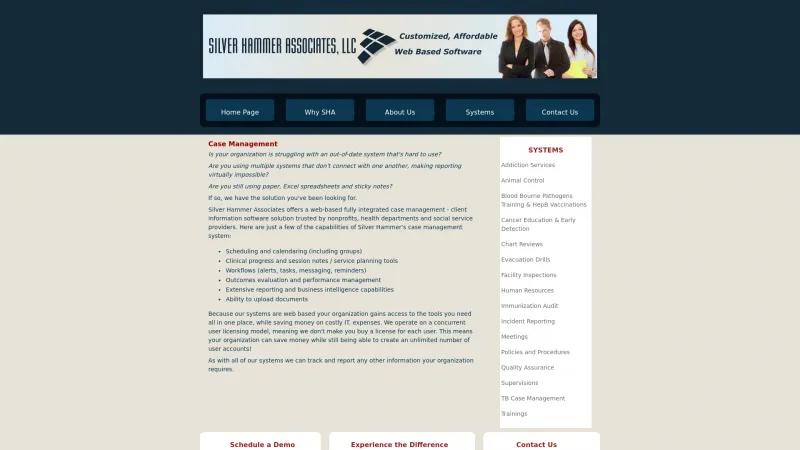 Homepage of Addiction Services System