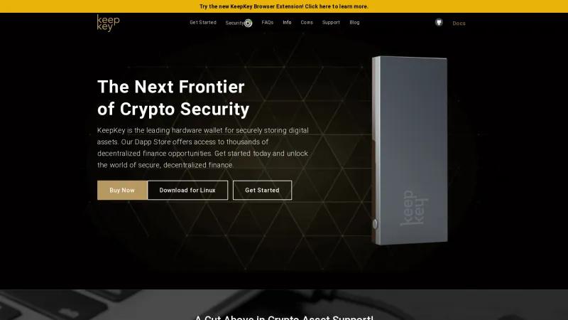 Homepage of KeepKey