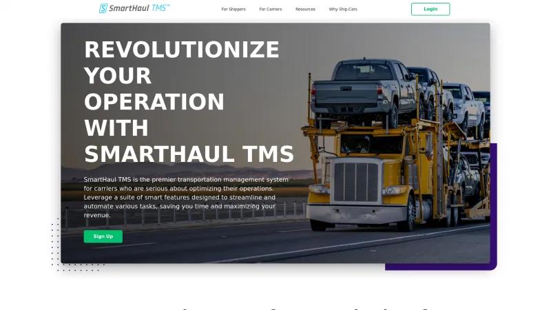 Homepage of SmartHaul TMS