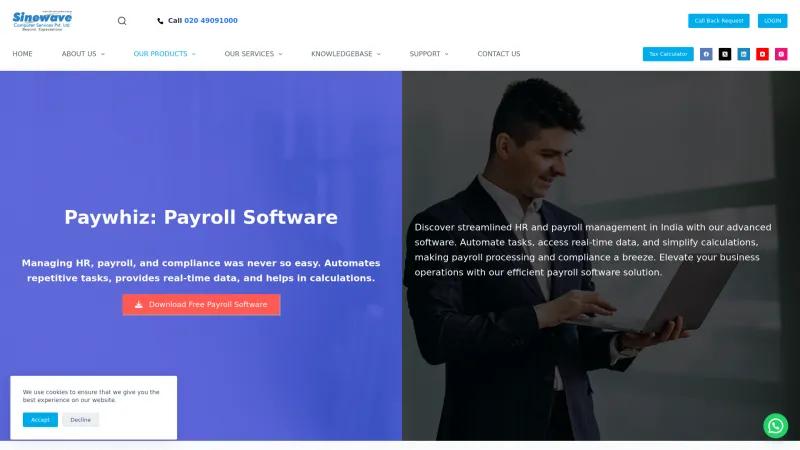 Homepage of Paywhiz