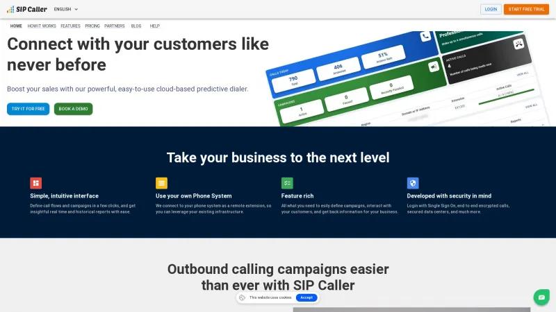 Homepage of SIP Caller